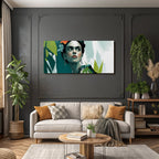 Künstlerische Illustration Einer Weiblichen Figur Mit Blumen Im Hair Und Schmuck