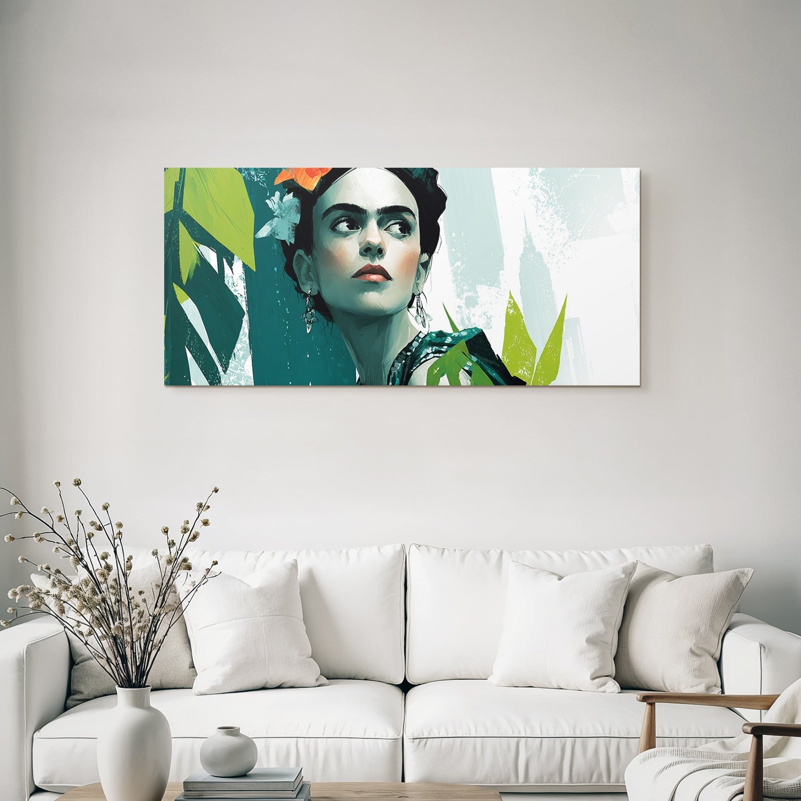 Künstlerische Illustration Einer Weiblichen Figur Mit Blumen Im Hair Und Schmuck