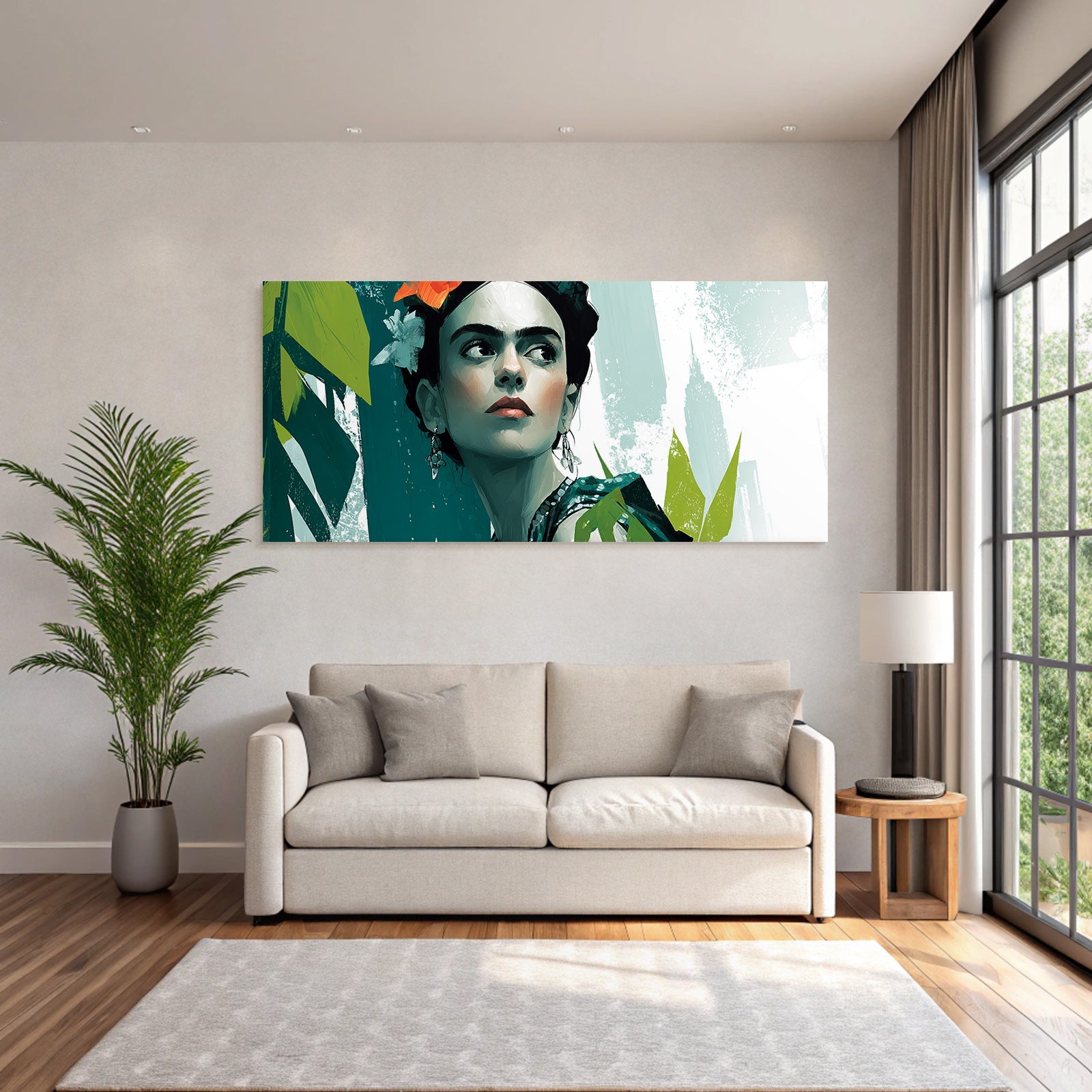 Künstlerische Illustration Einer Weiblichen Figur Mit Blumen Im Hair Und Schmuck