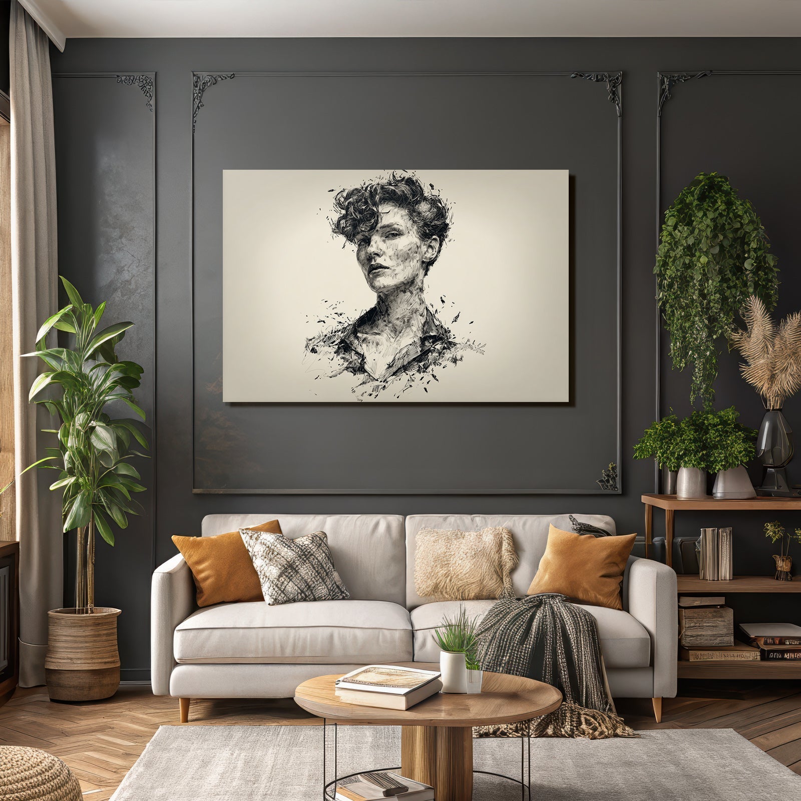 Künstlerische Skizze Person Modernes Abstraktes Portrait