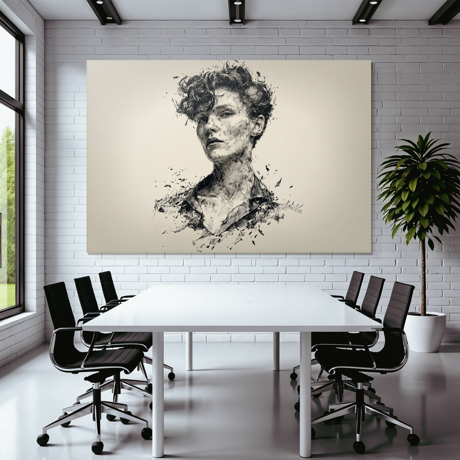Künstlerische Skizze Person Modernes Abstraktes Portrait