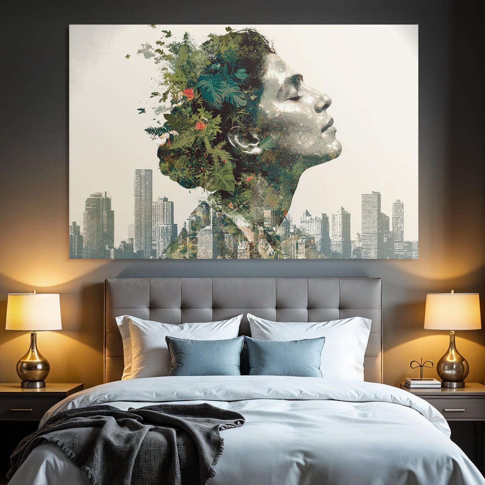 Mensch Natur Verbindung Stadtlandschaft Illustration