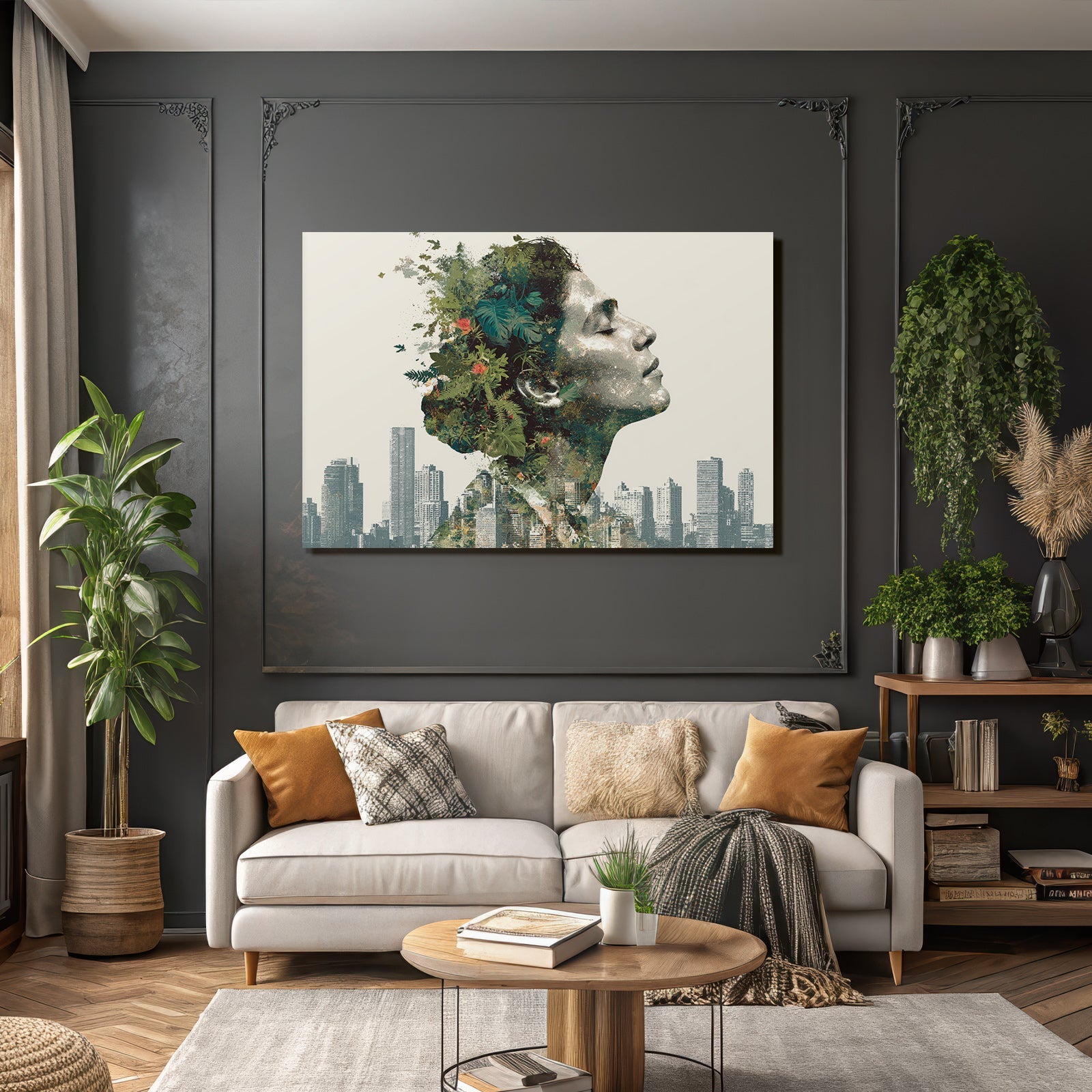 Mensch Natur Verbindung Stadtlandschaft Illustration