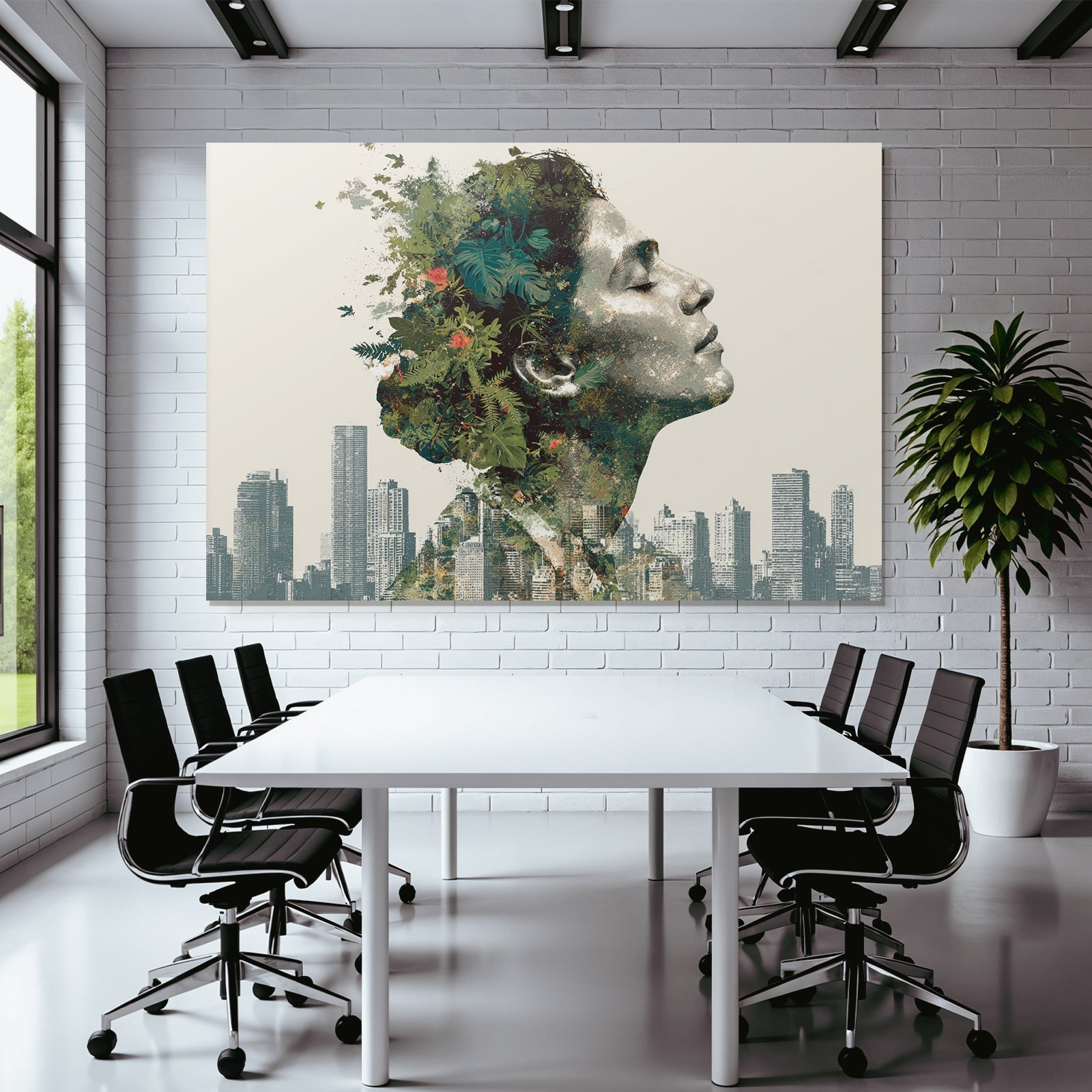 Mensch Natur Verbindung Stadtlandschaft Illustration