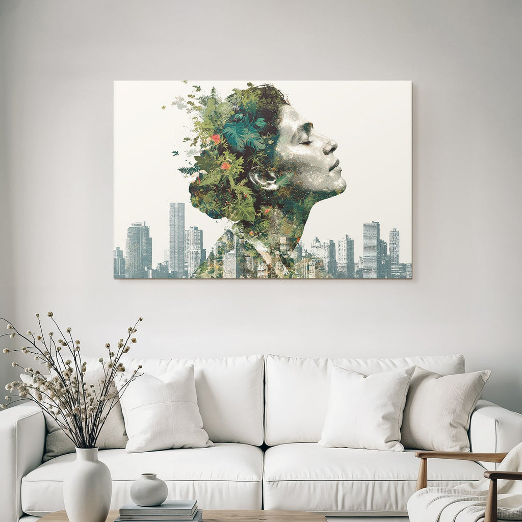 Mensch Natur Verbindung Stadtlandschaft Illustration
