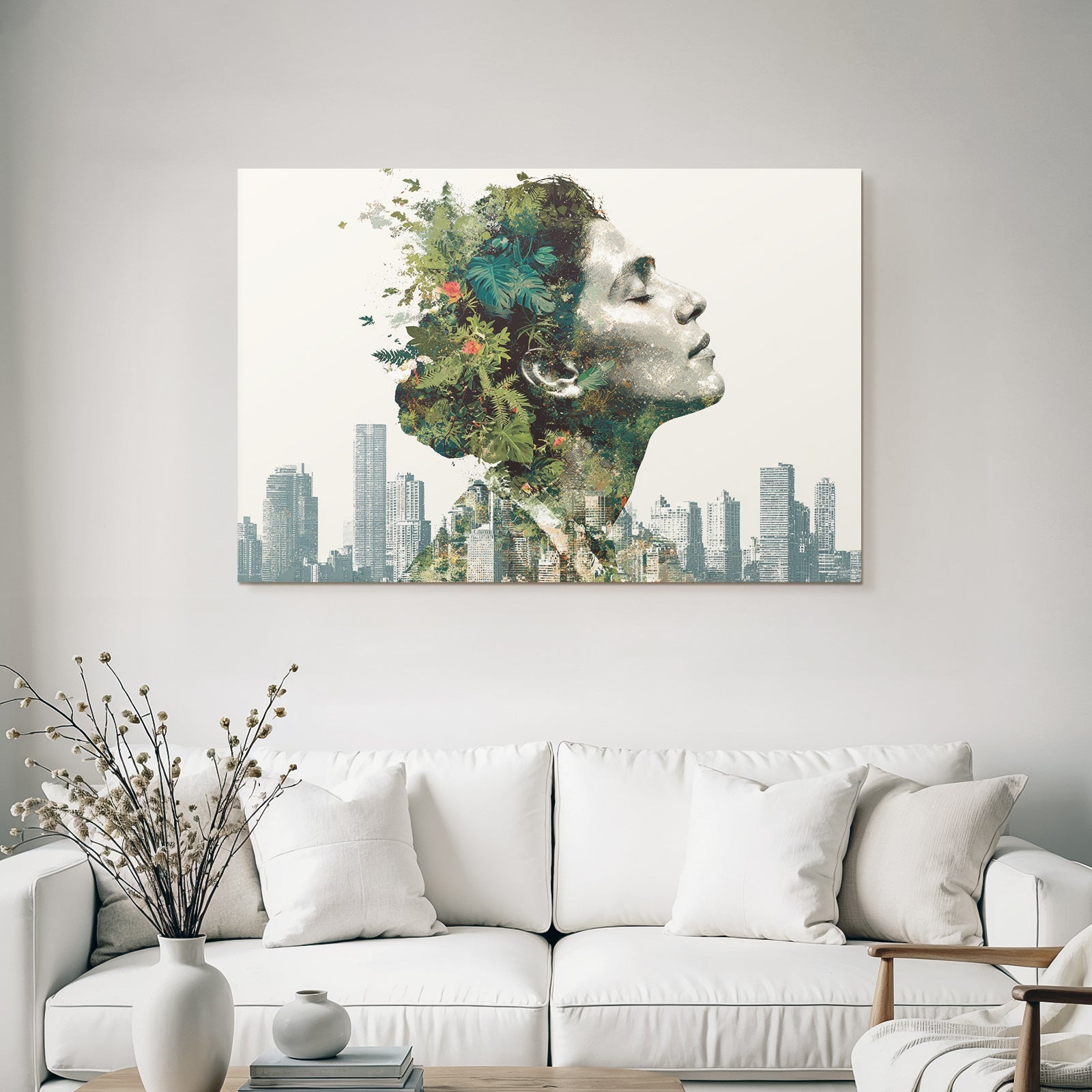 Mensch Natur Verbindung Stadtlandschaft Illustration