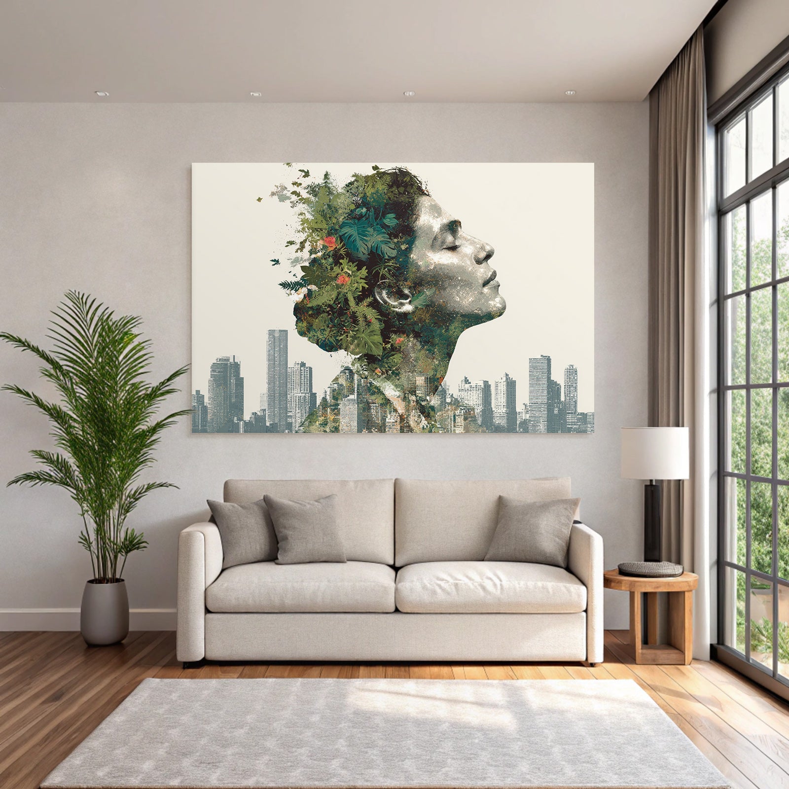 Mensch Natur Verbindung Stadtlandschaft Illustration