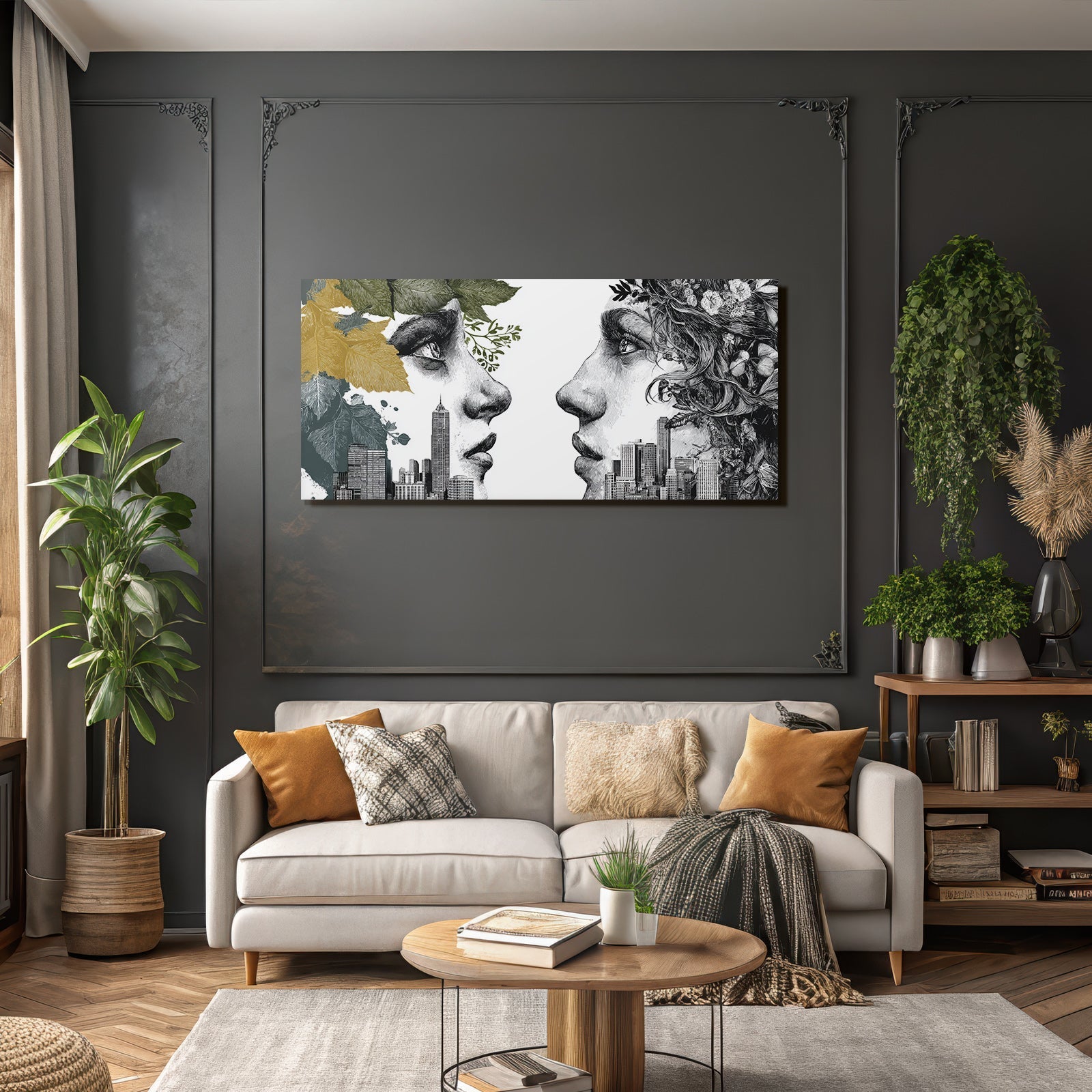 Menschliche Gesichter In Natur Und Stadtlandschaft
