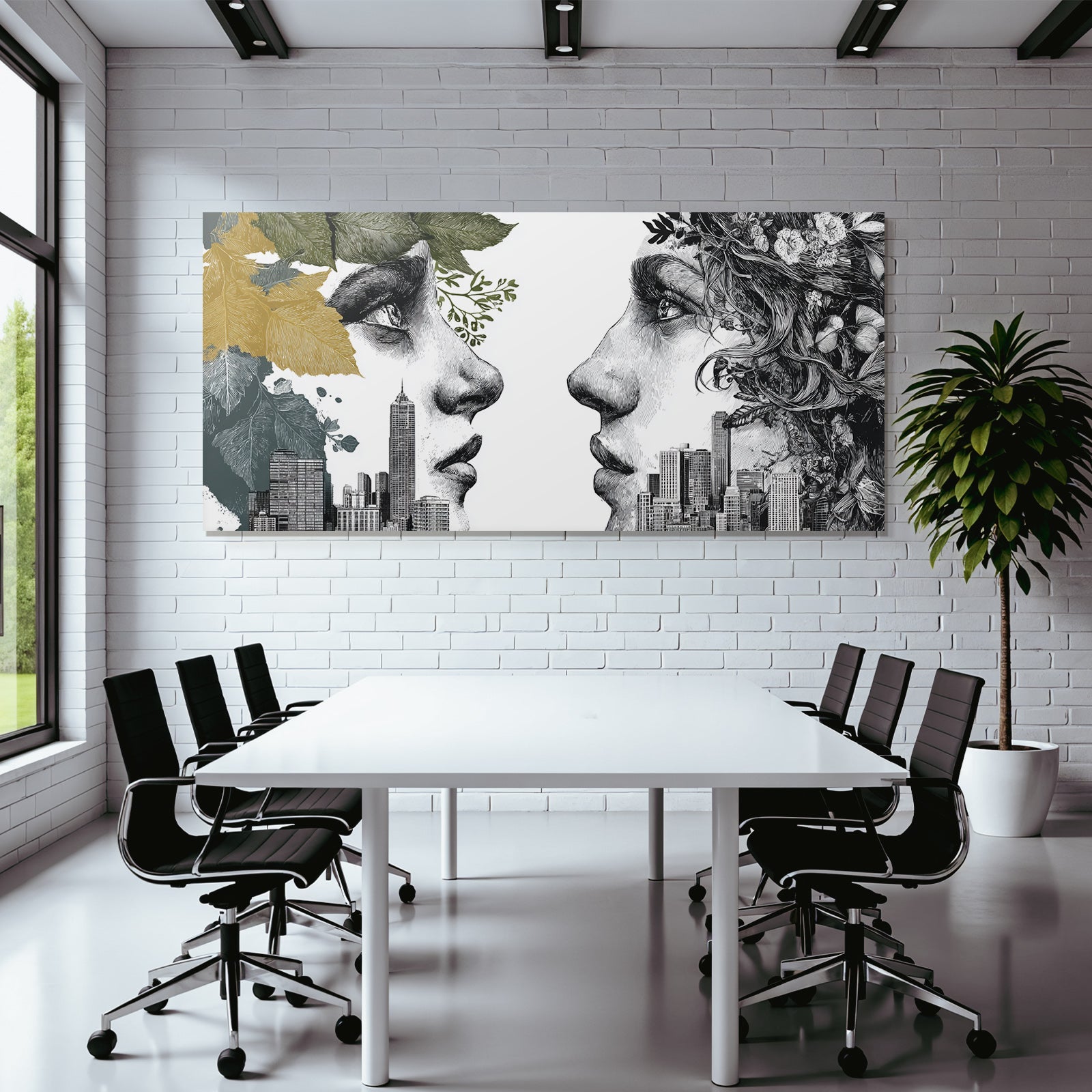 Menschliche Gesichter In Natur Und Stadtlandschaft