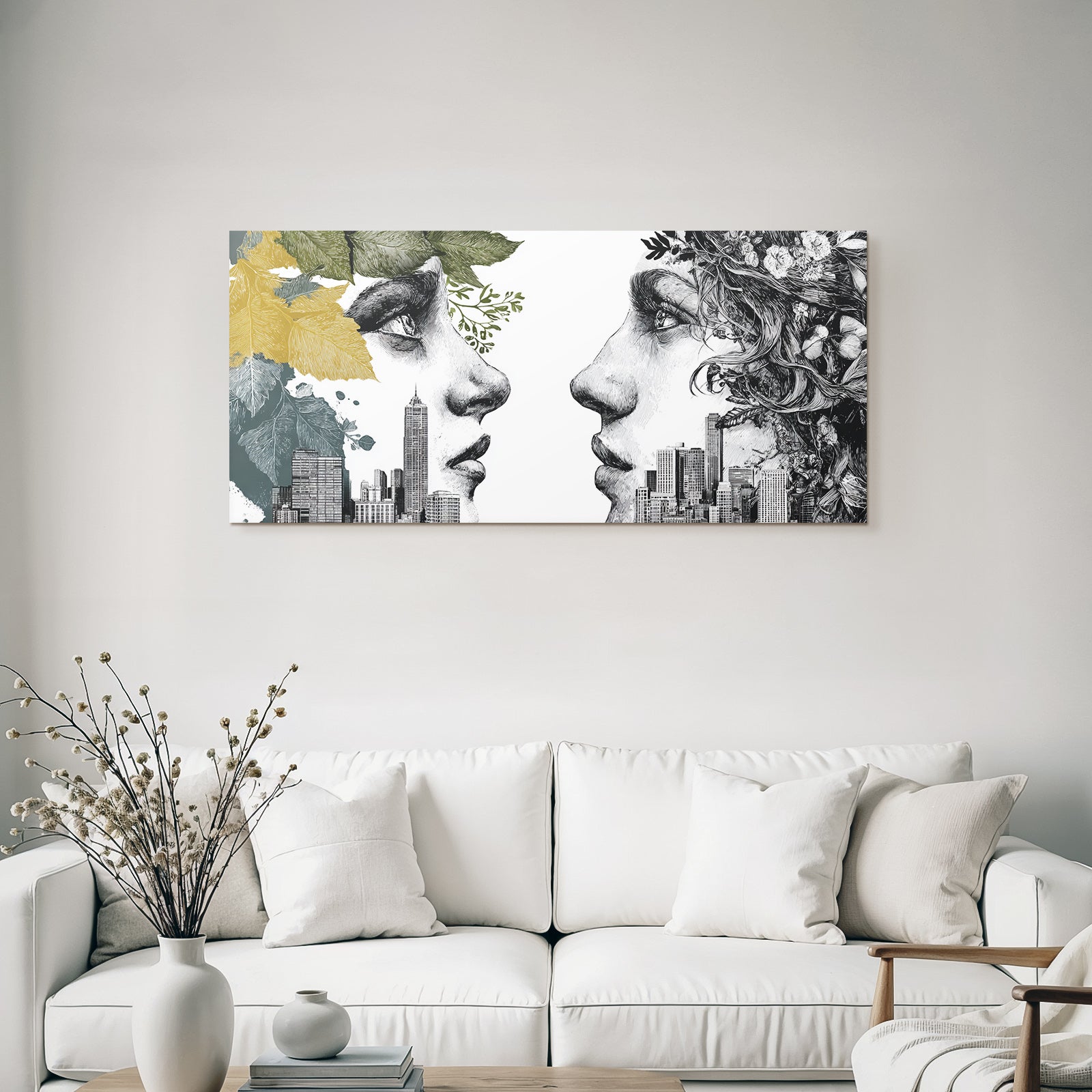 Menschliche Gesichter In Natur Und Stadtlandschaft