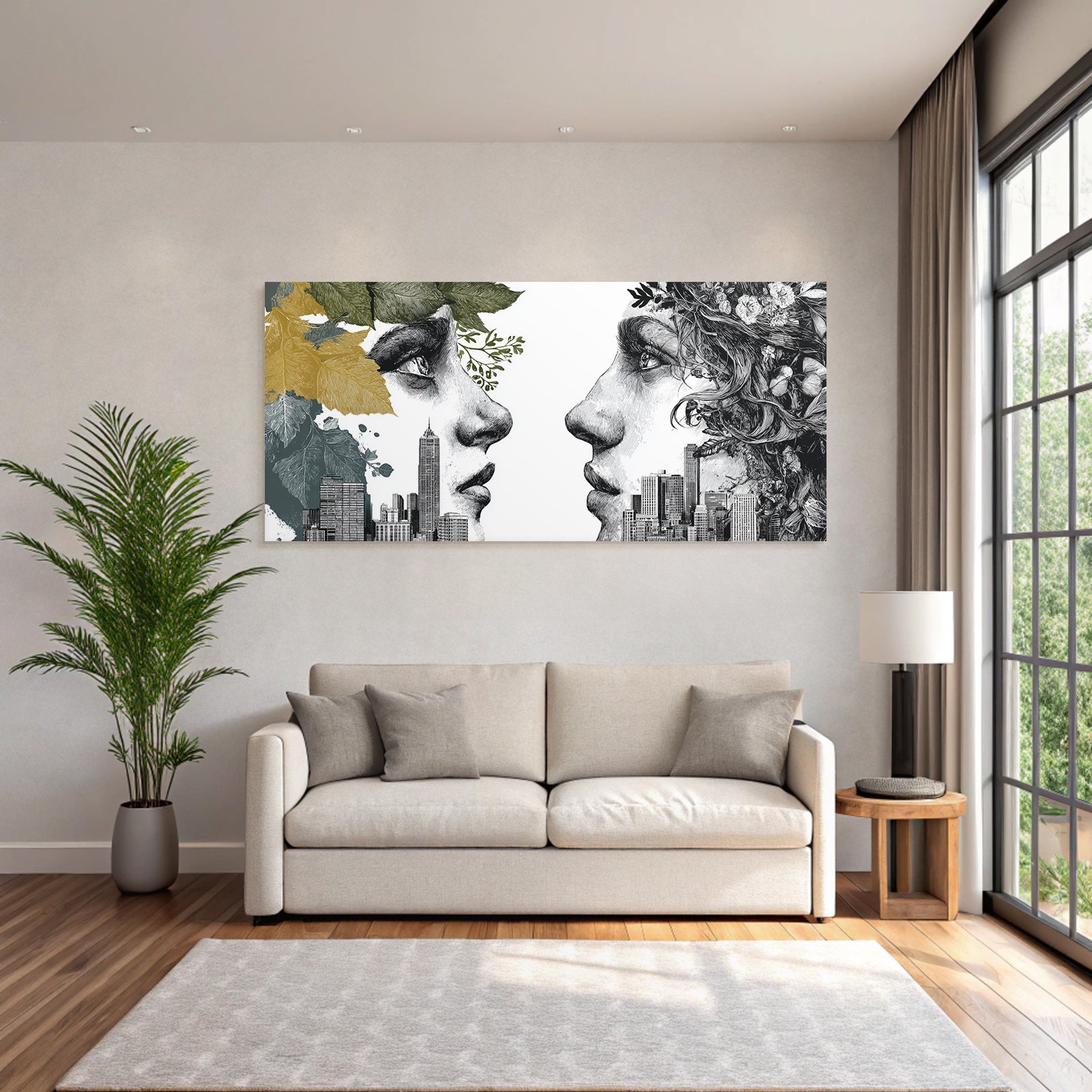 Menschliche Gesichter In Natur Und Stadtlandschaft