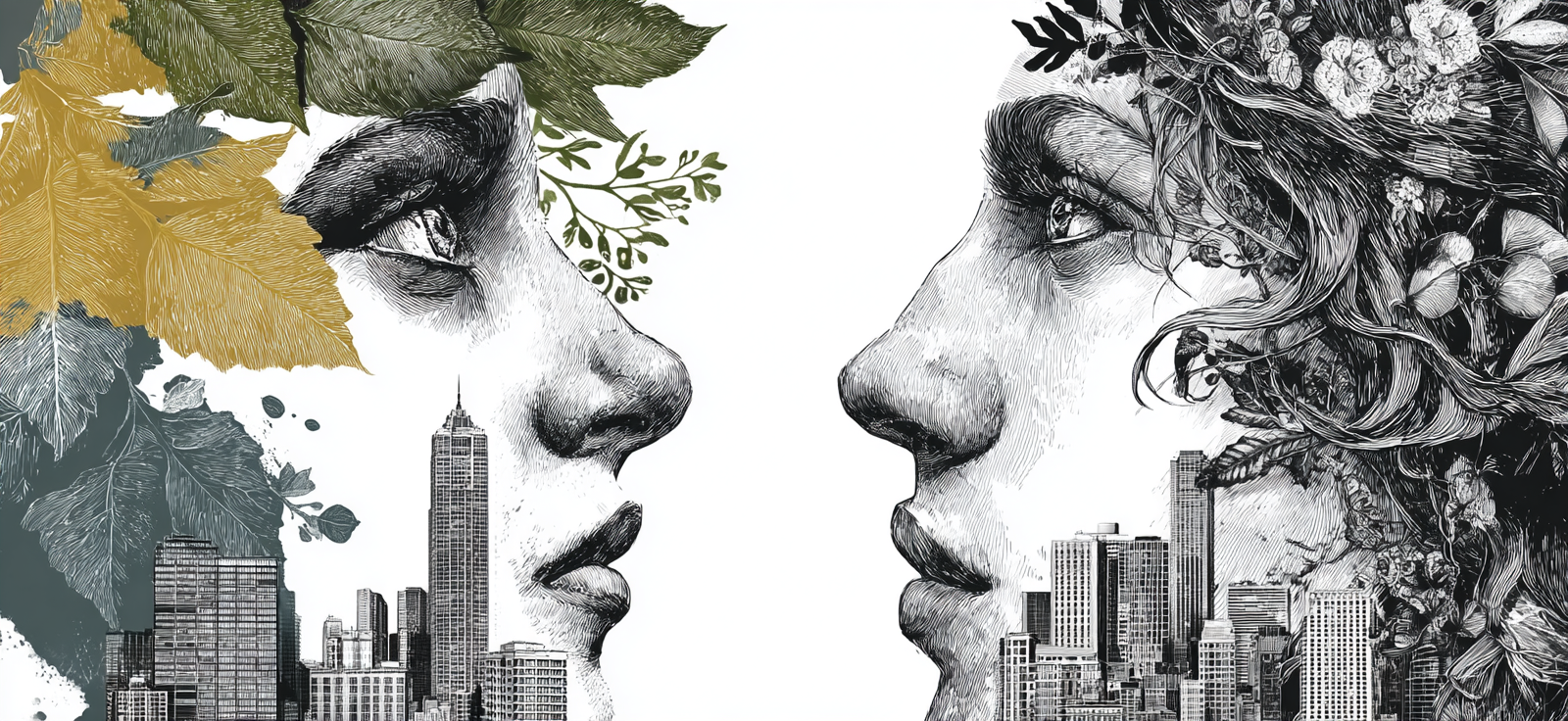 Menschliche Gesichter In Natur Und Stadtlandschaft | Tattoo Aesthetik | Menschen und Emotionen