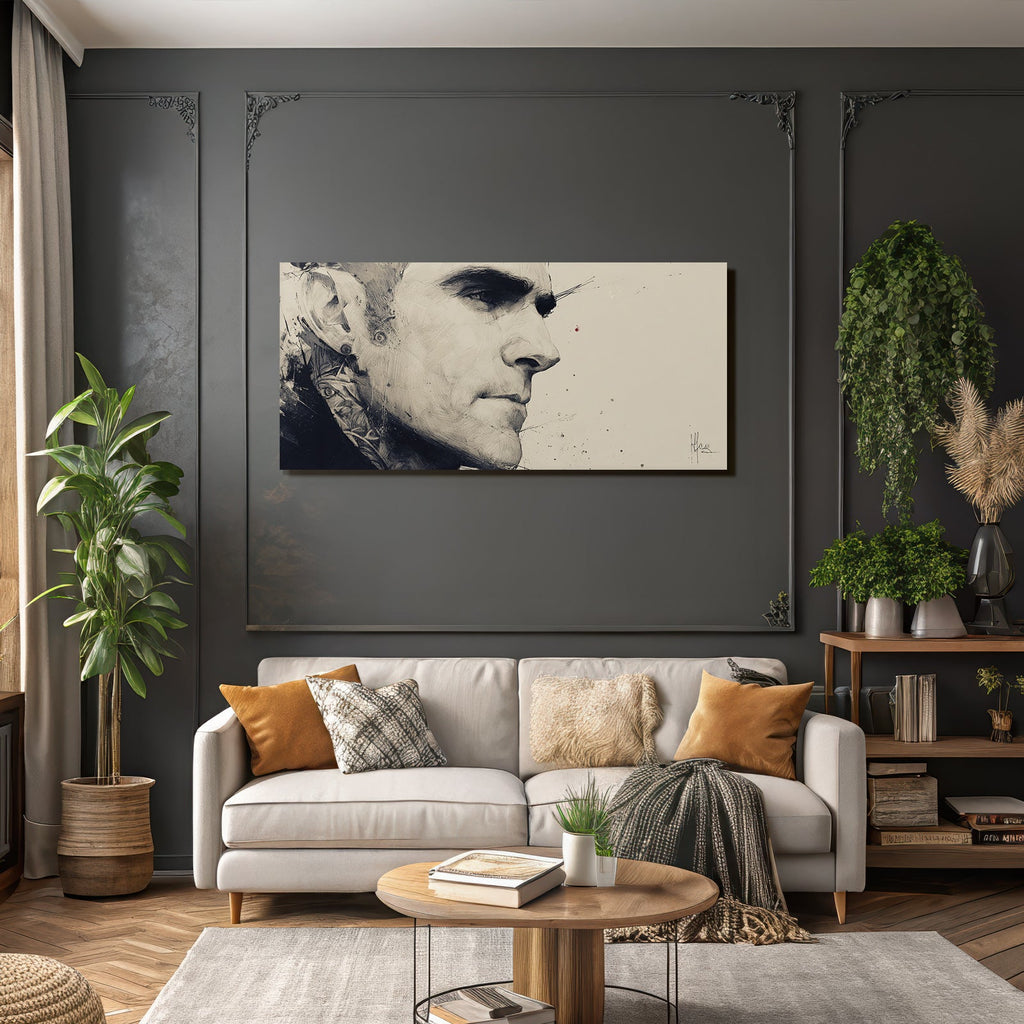 Nahaufnahme Stilisiertes Portrait Mit Kontrastierenden Farben