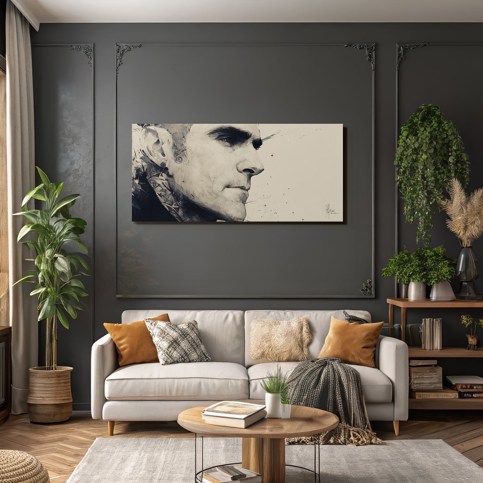 Nahaufnahme Stilisiertes Portrait Mit Kontrastierenden Farben