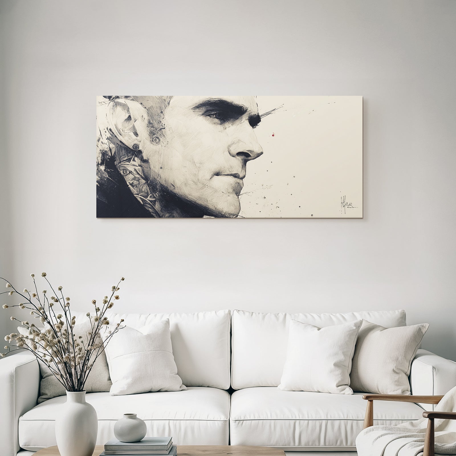 Nahaufnahme Stilisiertes Portrait Mit Kontrastierenden Farben