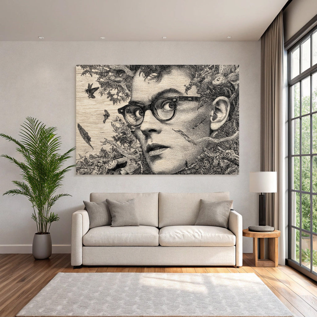 Personengesicht Mit Natur Elementen Kunstwerk