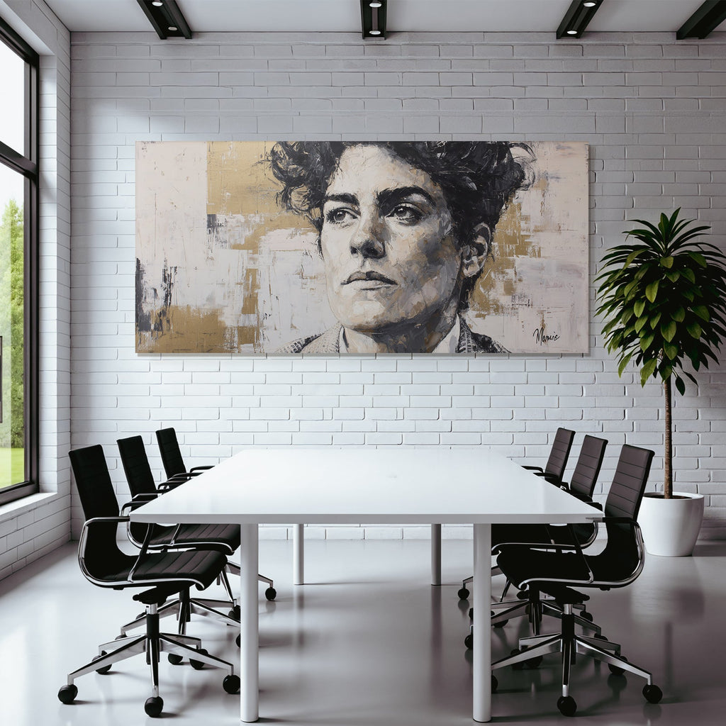 Portrait Moderner Stil Mit Abstraktem Hintergrund