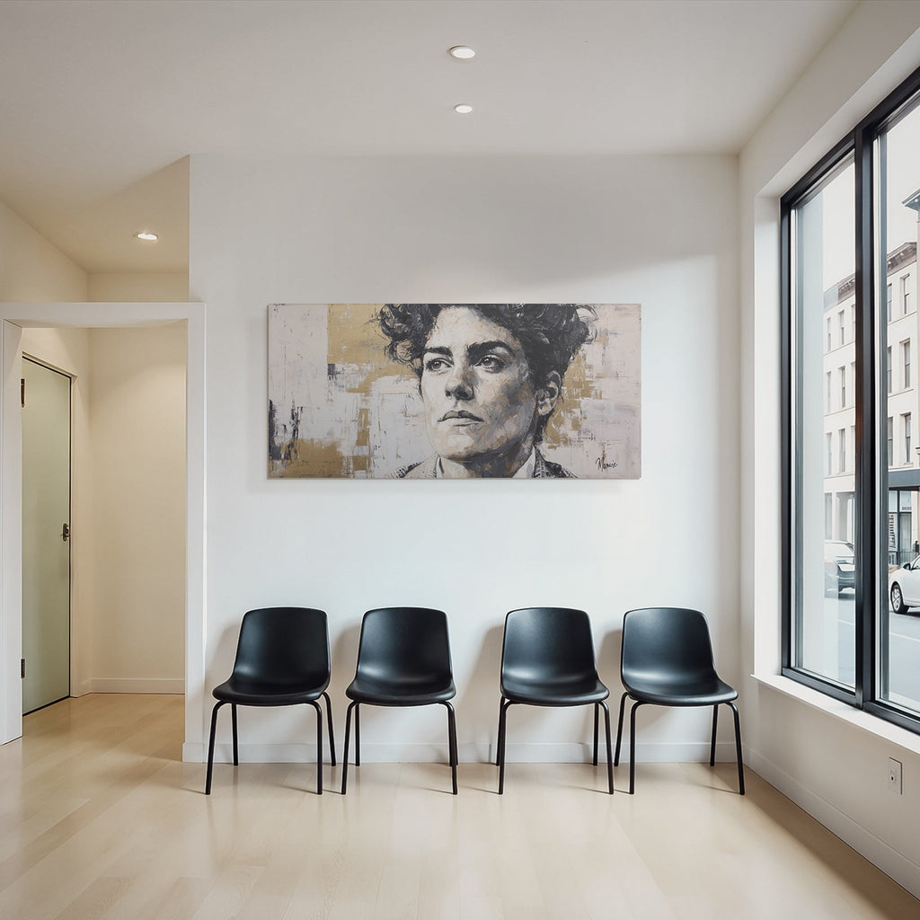 Portrait Moderner Stil Mit Abstraktem Hintergrund