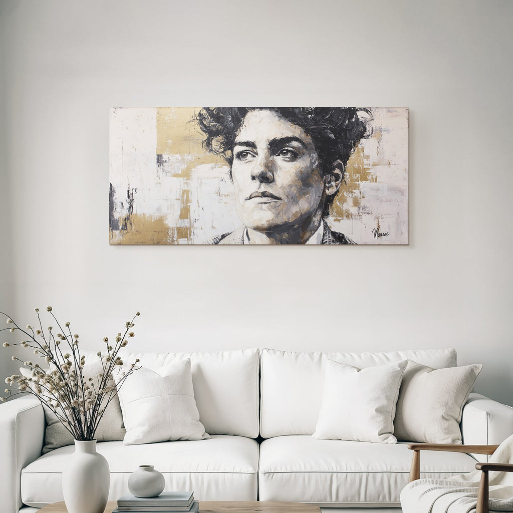 Portrait Moderner Stil Mit Abstraktem Hintergrund