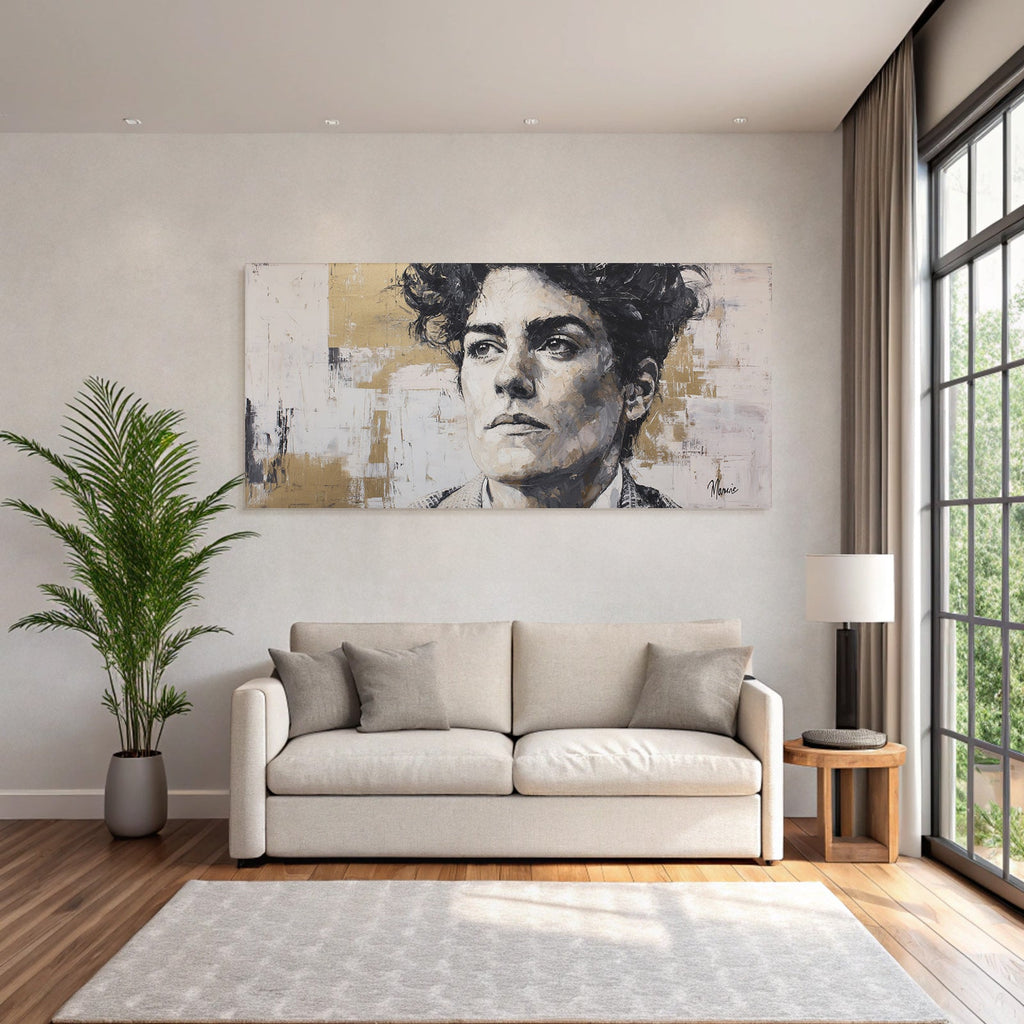 Portrait Moderner Stil Mit Abstraktem Hintergrund