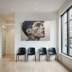 Stylisierte Portrait Mit Geometrischen Mustern Und Intrikater Linienarbeit