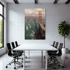 Berühmte Brücke Mit Segelschiffen Und Mountains Landschaft