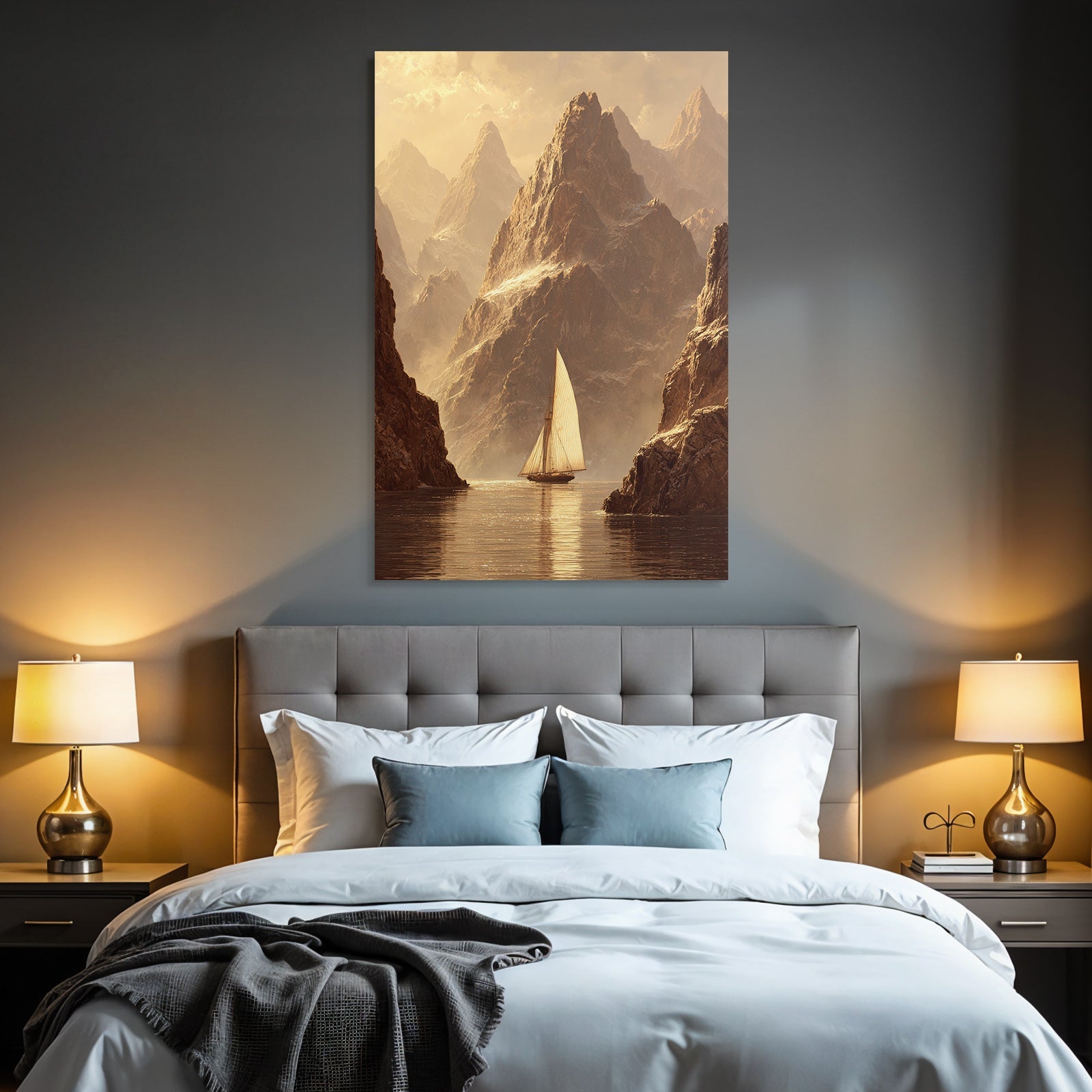Friedliche Landschaft Segelschiff Mountain Adventure