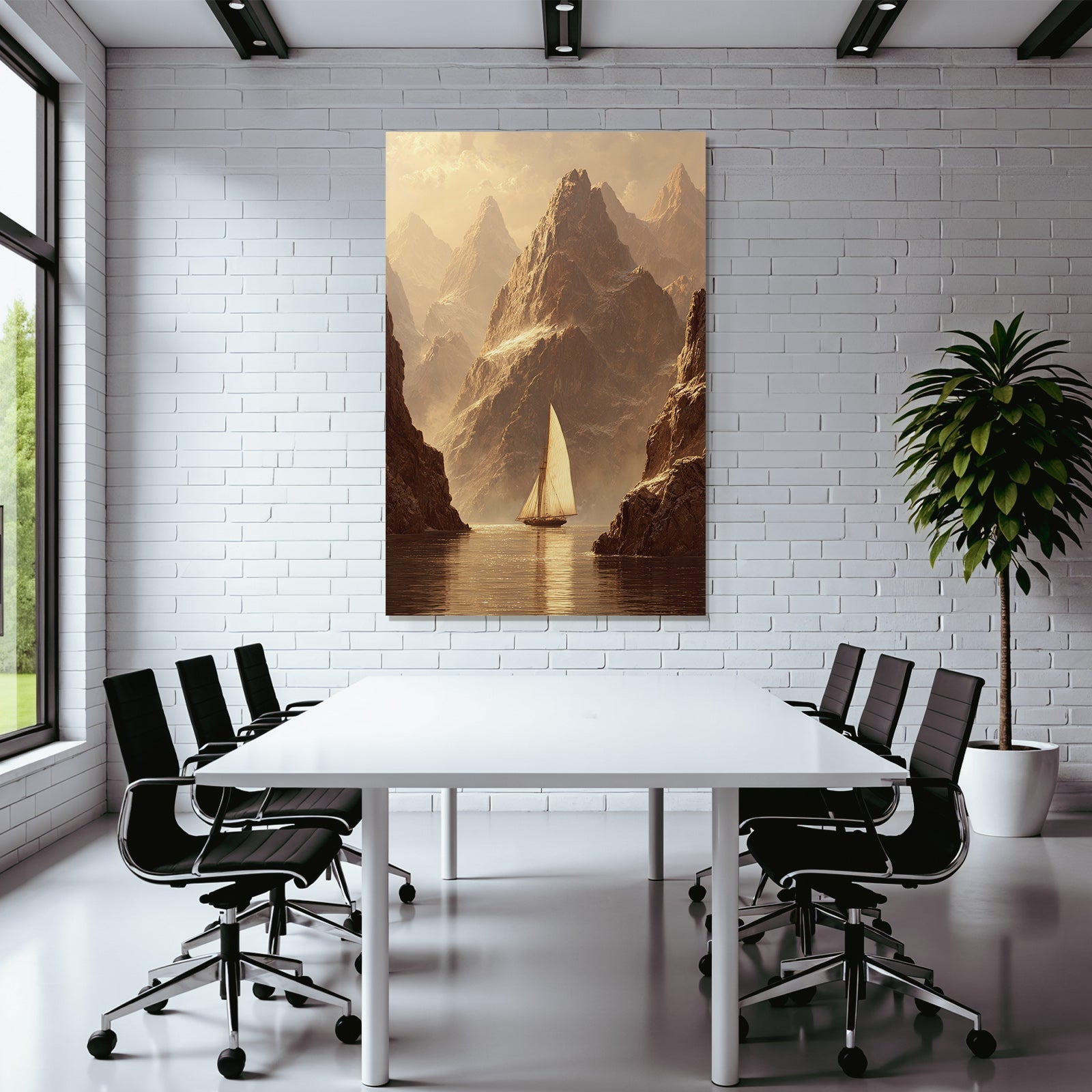 Friedliche Landschaft Segelschiff Mountain Adventure