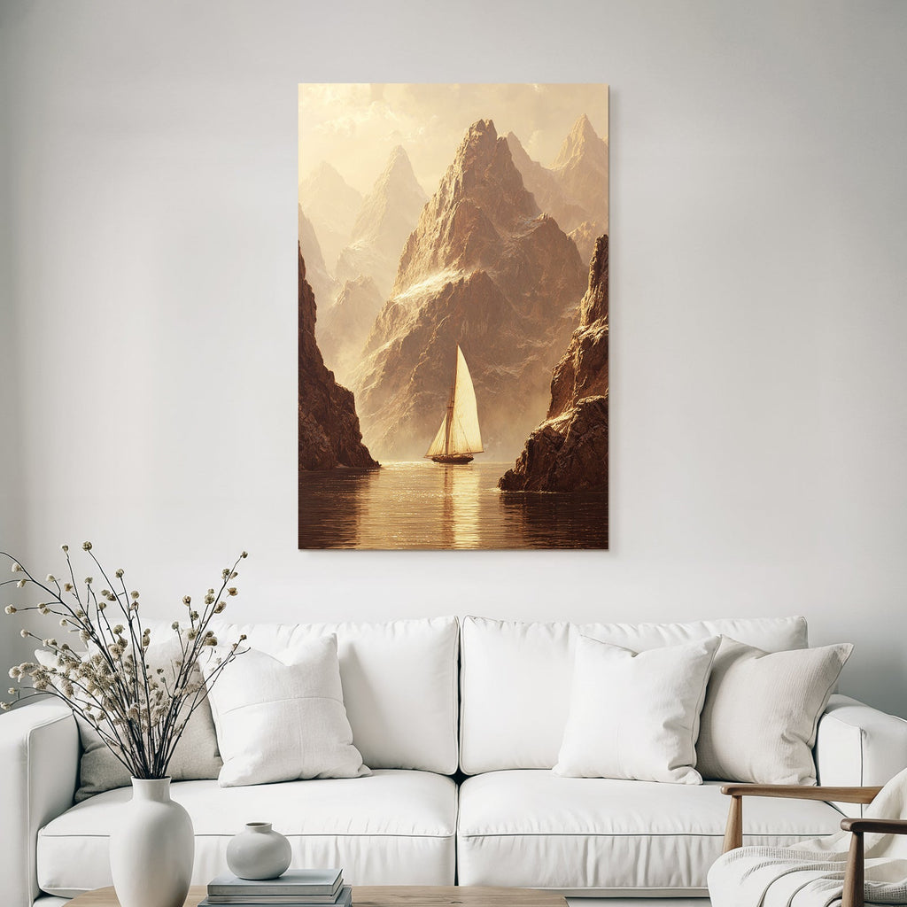Friedliche Landschaft Segelschiff Mountain Adventure