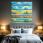Bunte Seascapes Konzeptkunst Landlandschaften Boote Atmosphärische Bedingungen