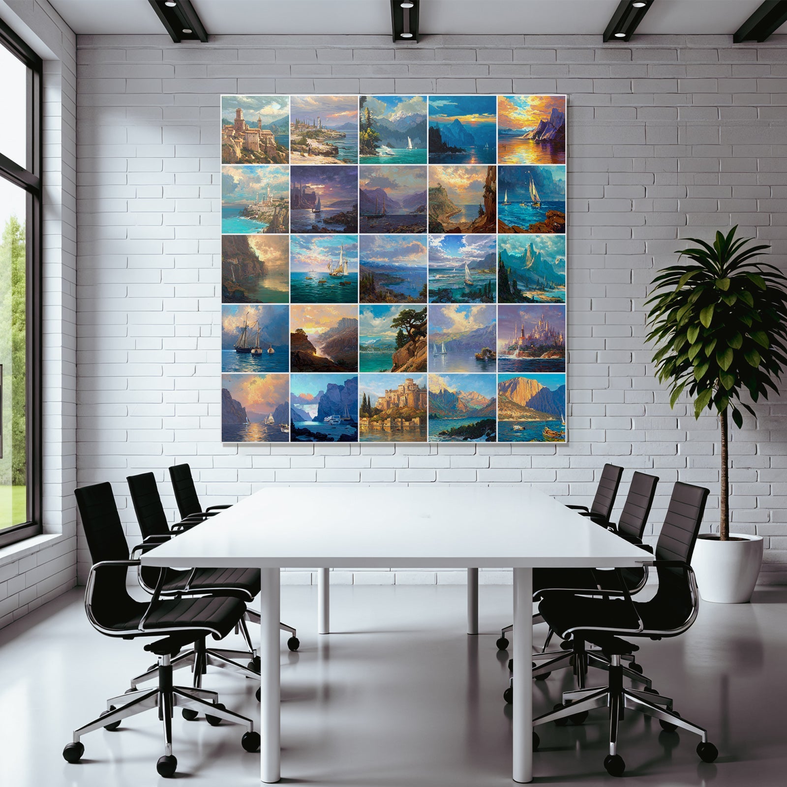 Landschafts Collage Küsten Und Berge Natur Und Ruhmlichkeit
