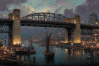 Brücke Über Wasser Stadtansicht With Boote Himmel Sonnenuntergang | Boote und Schiffe | Mobilitaet und Technik