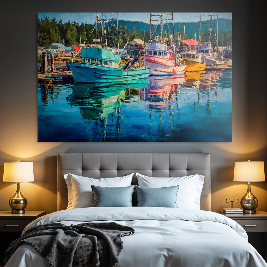 Der Bunter Hafen Mit Fischereibooten