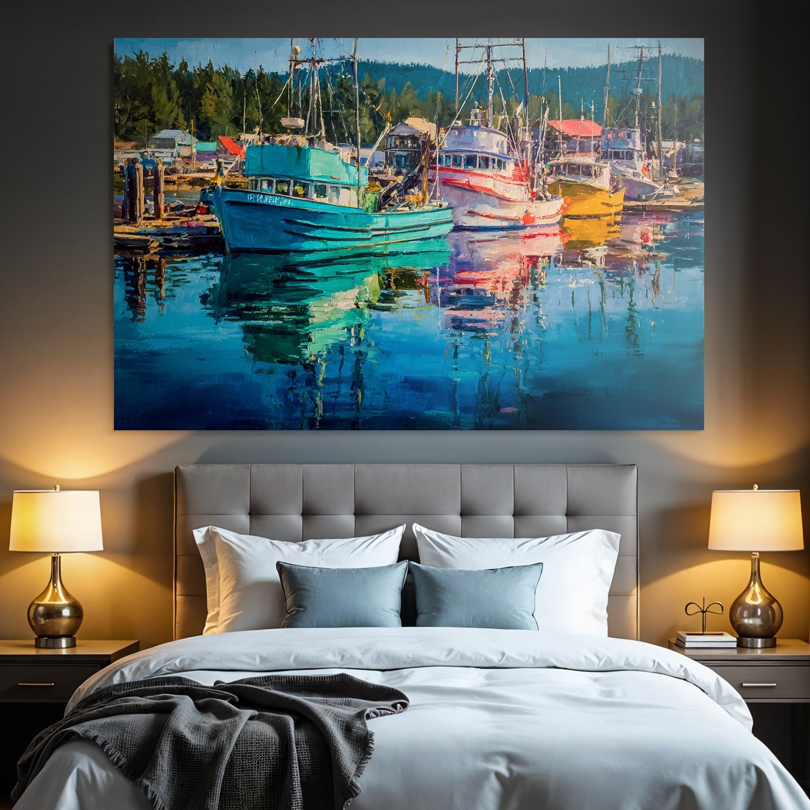 Der Bunter Hafen Mit Fischereibooten
