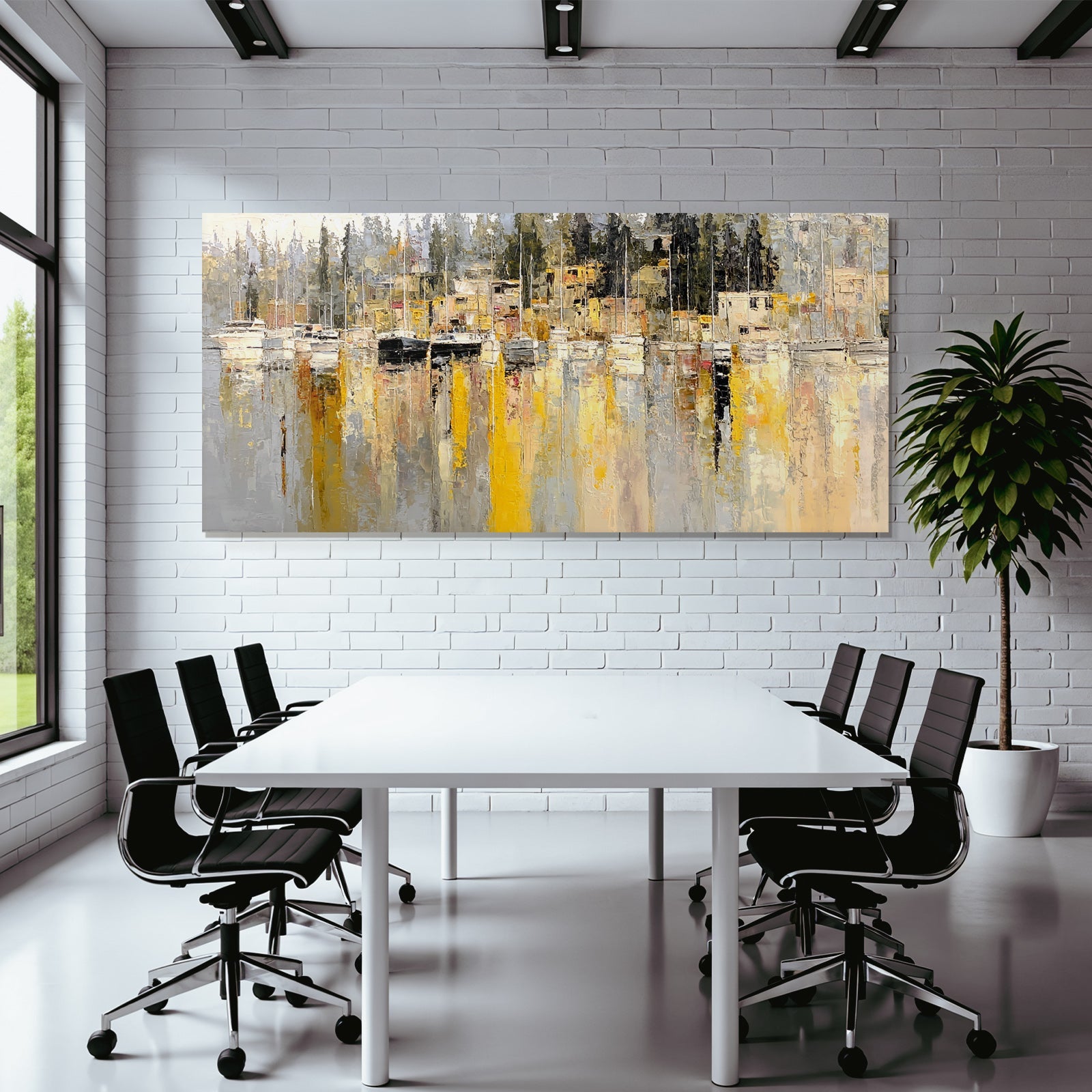 Friedlicher Hafen Mit Boote Dawn Impressionistisch Painting