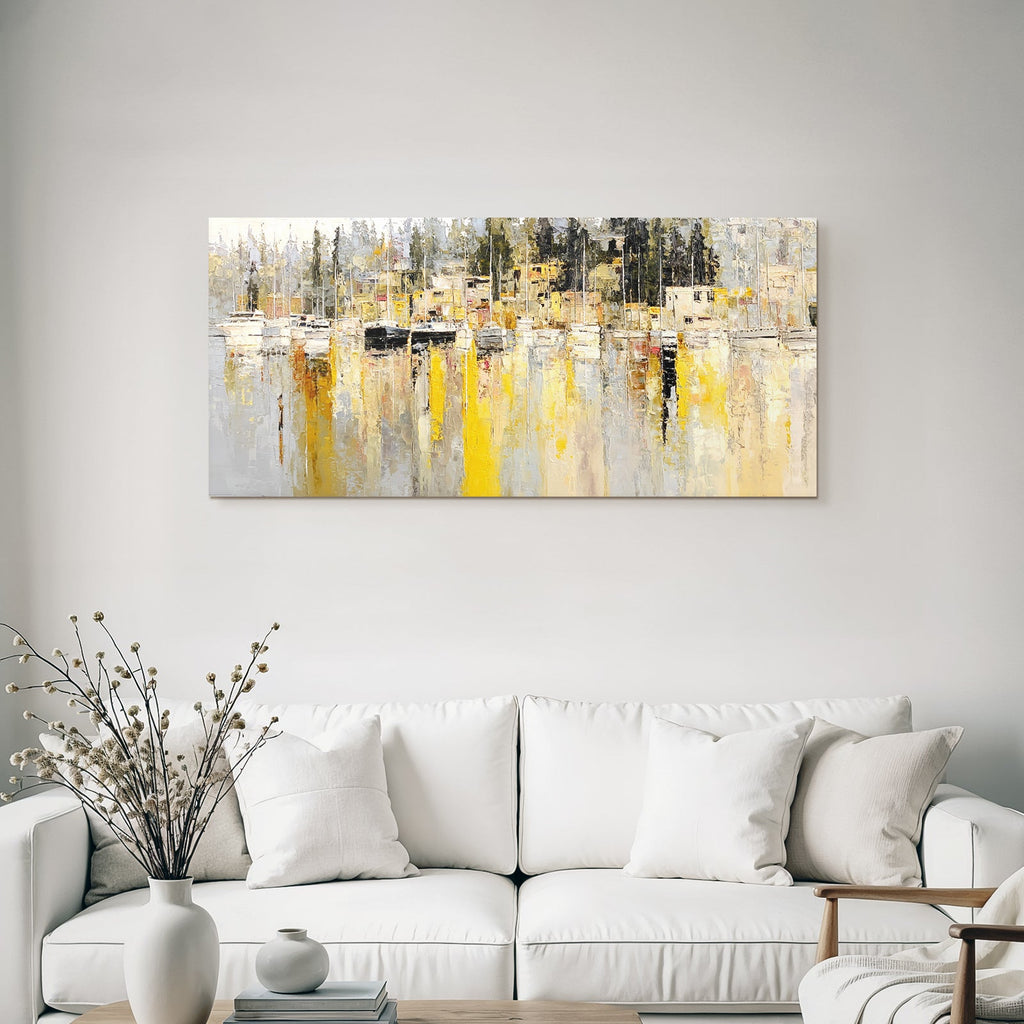 Friedlicher Hafen Mit Boote Dawn Impressionistisch Painting