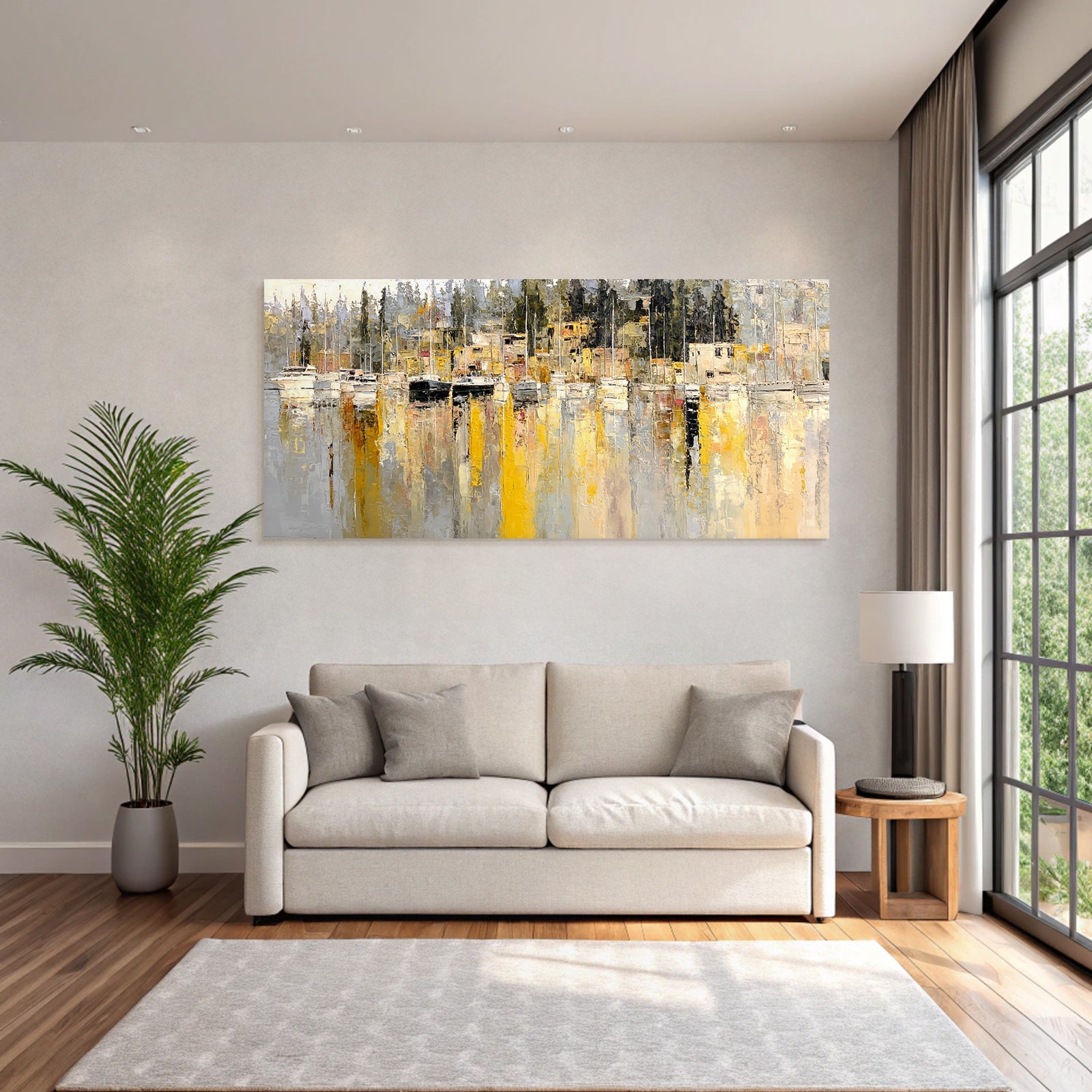 Friedlicher Hafen Mit Boote Dawn Impressionistisch Painting