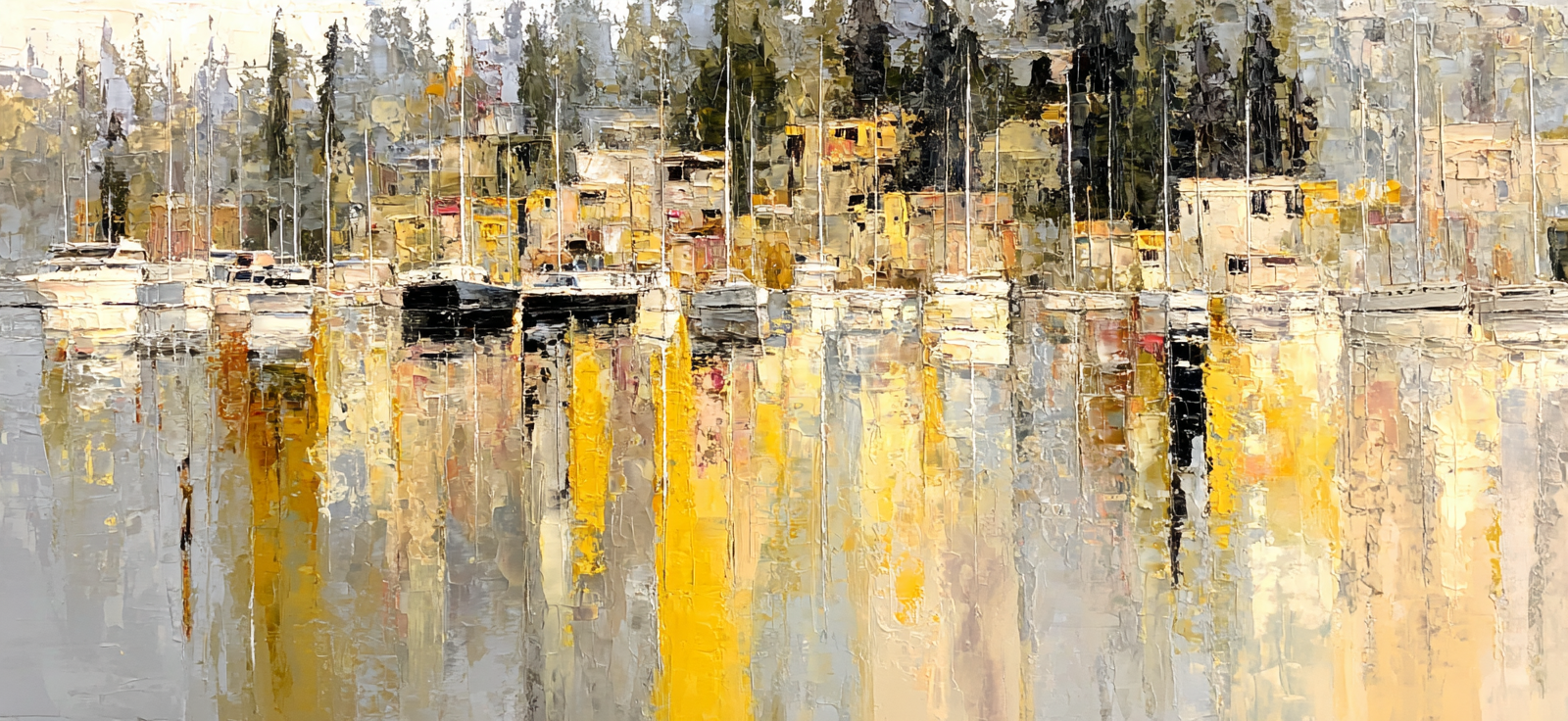 Friedlicher Hafen Mit Boote Dawn Impressionistisch Painting | Boote und Schiffe | Mobilitaet und Technik