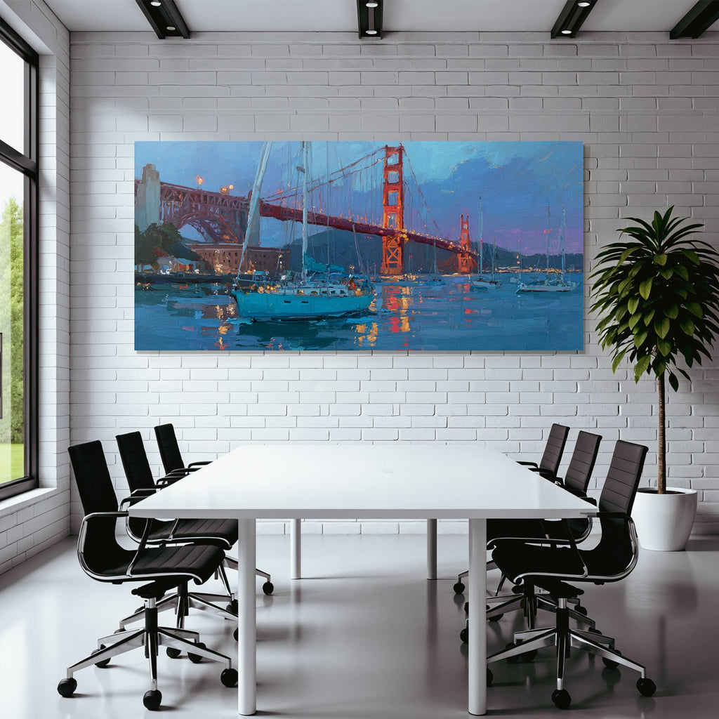 Golden Gate Brücke San Francisco Abendstimmung Reflexionen Impressionismus