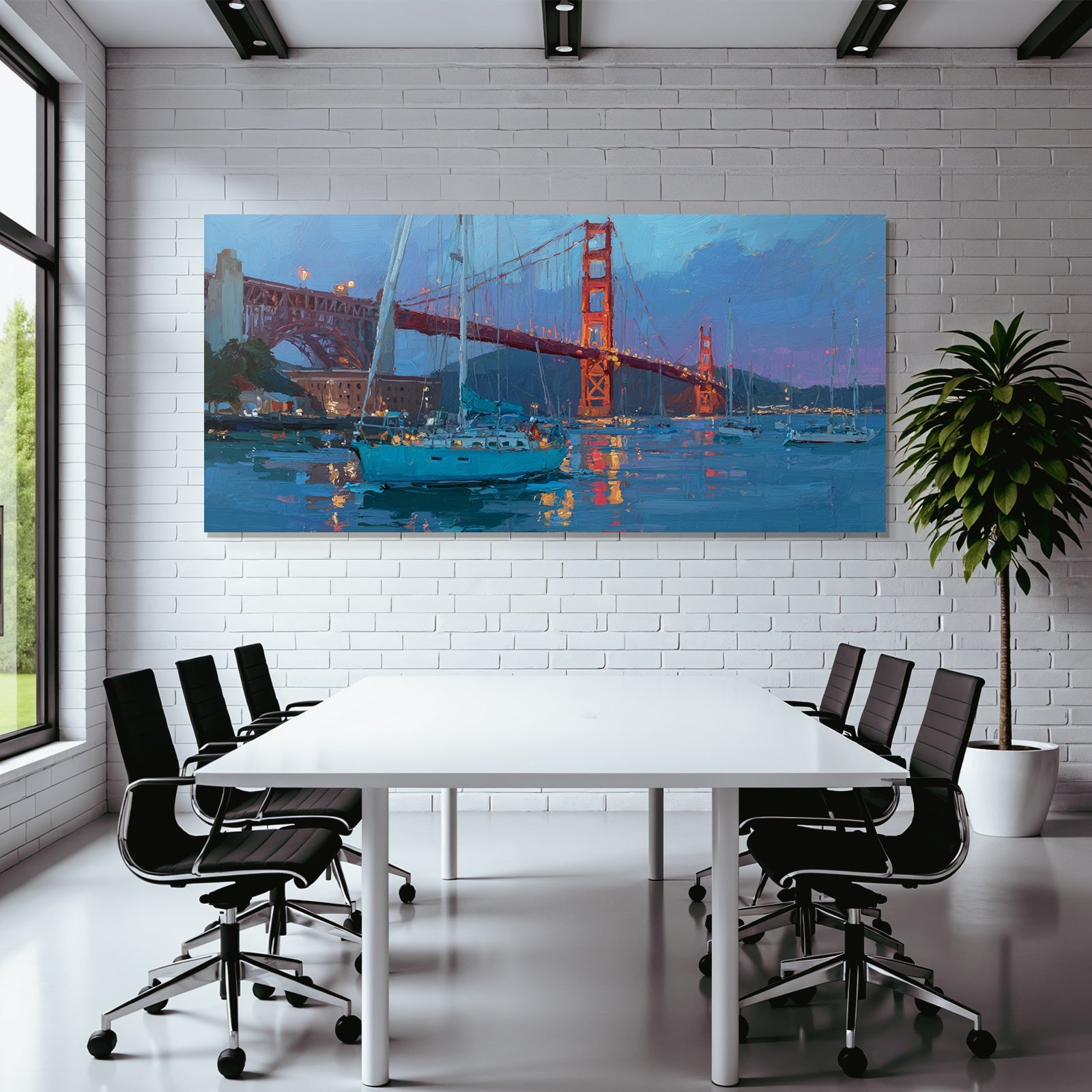 Golden Gate Brücke San Francisco Abendstimmung Reflexionen Impressionismus