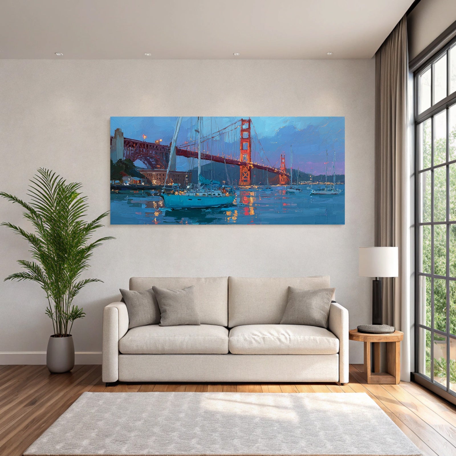 Golden Gate Brücke San Francisco Abendstimmung Reflexionen Impressionismus