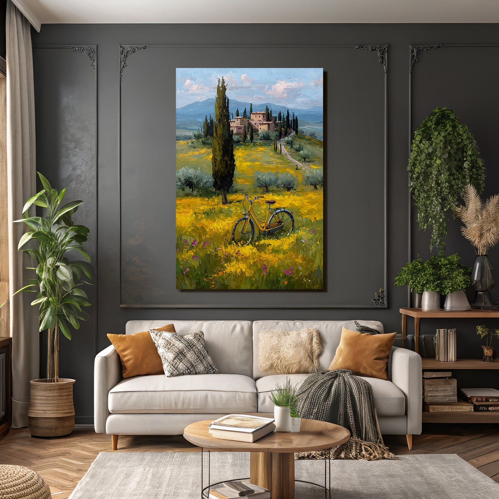 Lively Countryside Landscape with Farmer's Wheel and Villa Impressionism