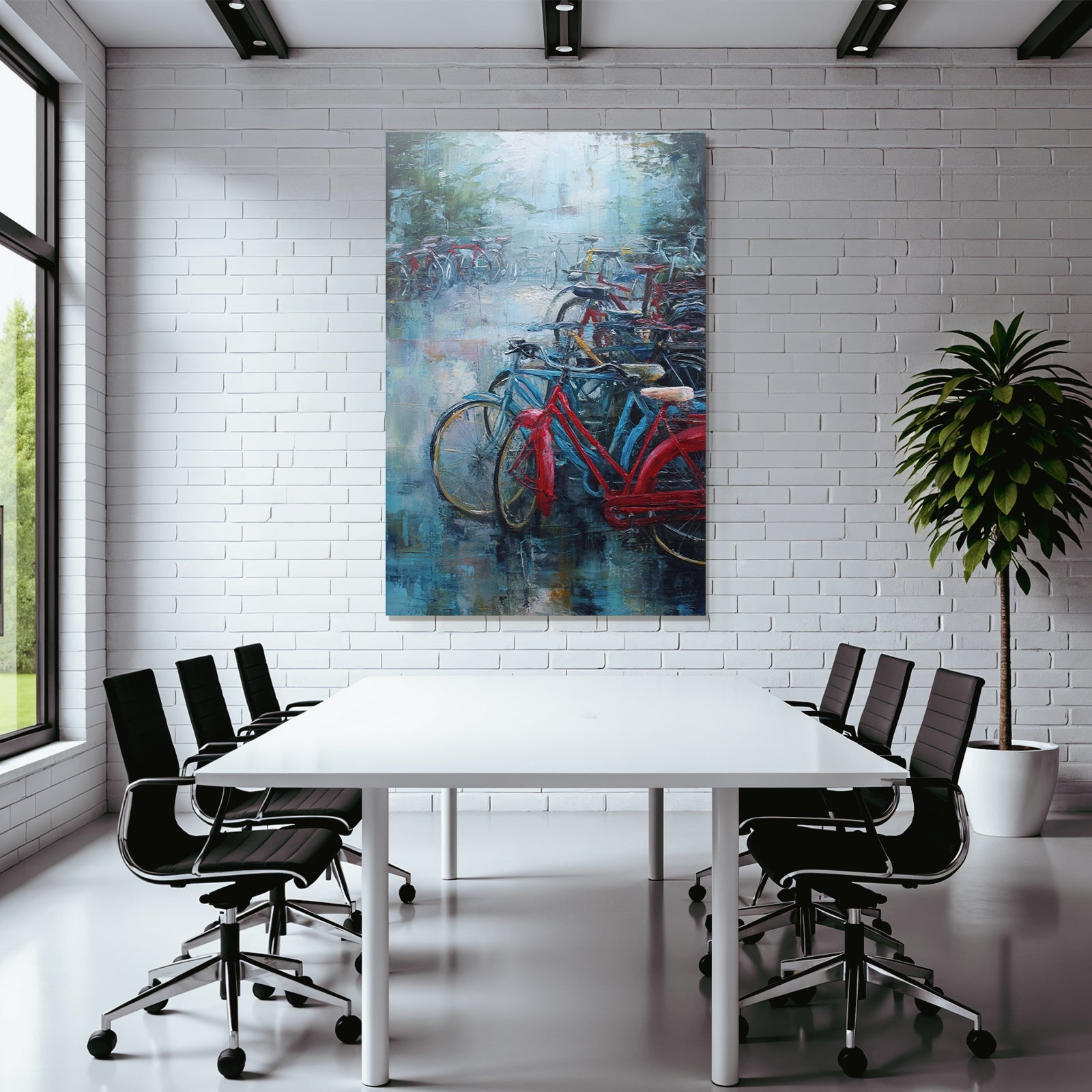 Rot Und Blau Fahrrad Impressionistisch Mystischer Hintergrund