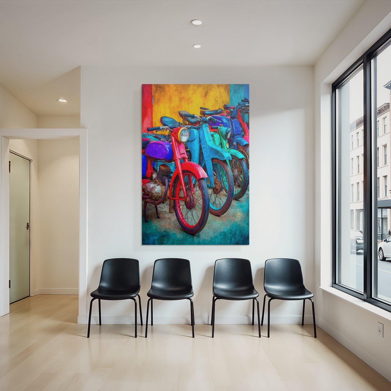 Vintage Bicycle Collection Colorful Colors Painting