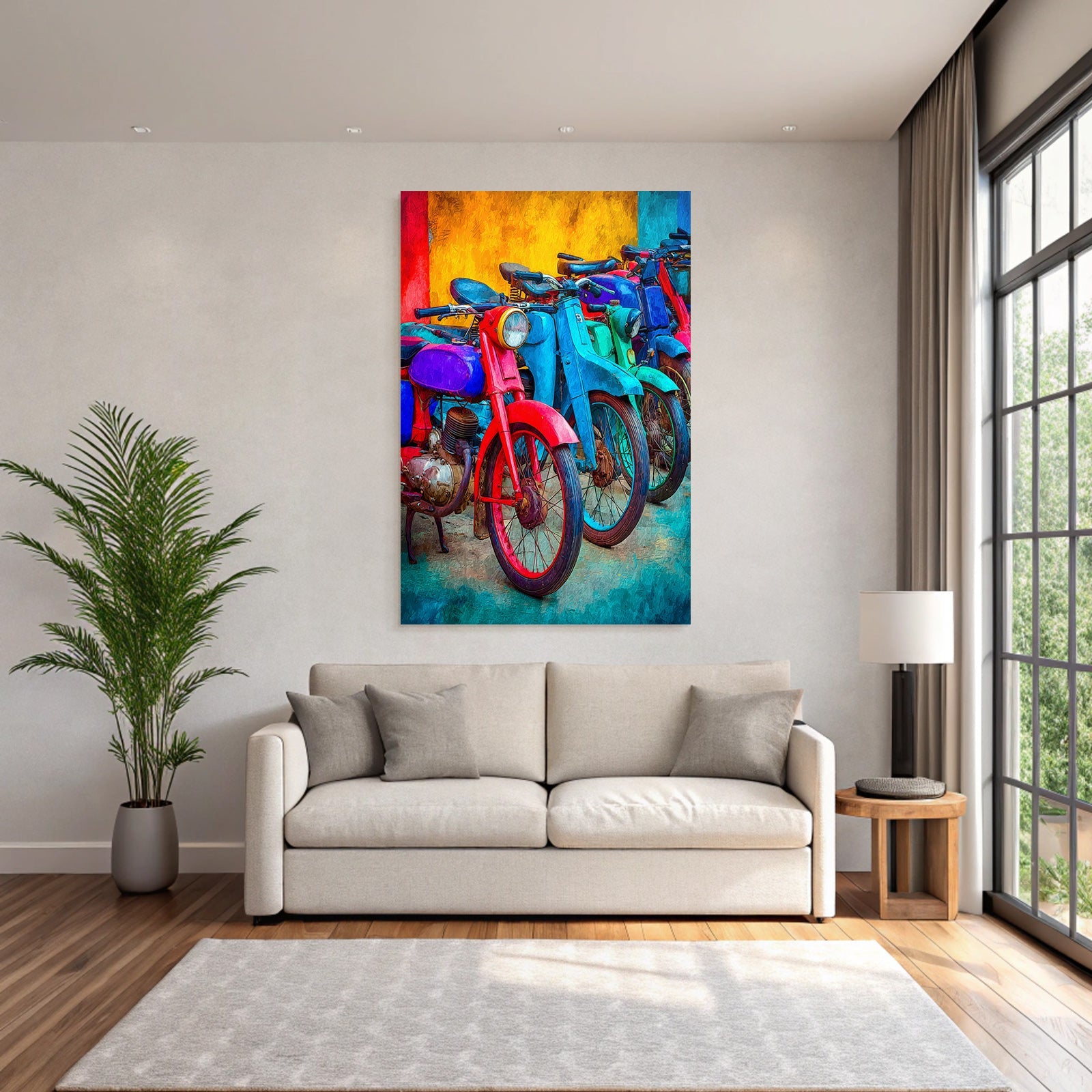 Vintage Bicycle Collection Colorful Colors Painting