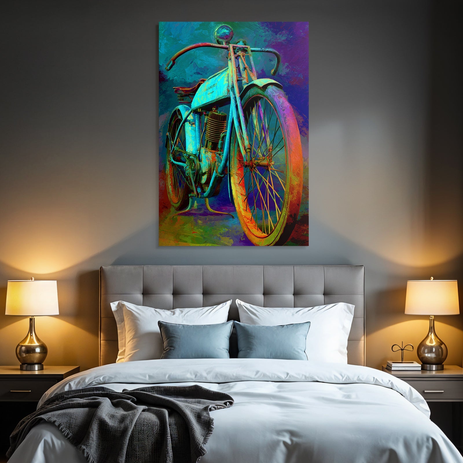 Vintage Motorcycle Abstrakt Kunst Darstellung