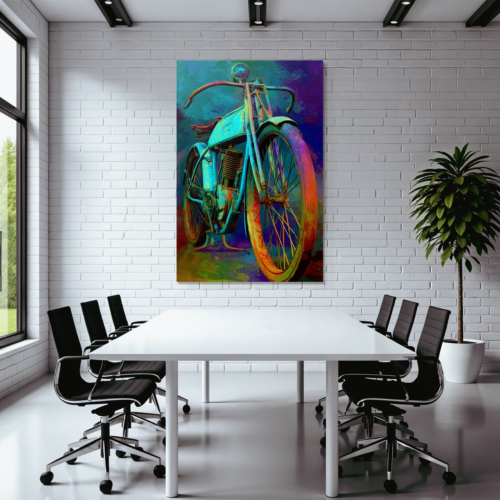 Vintage Motorcycle Abstrakt Kunst Darstellung