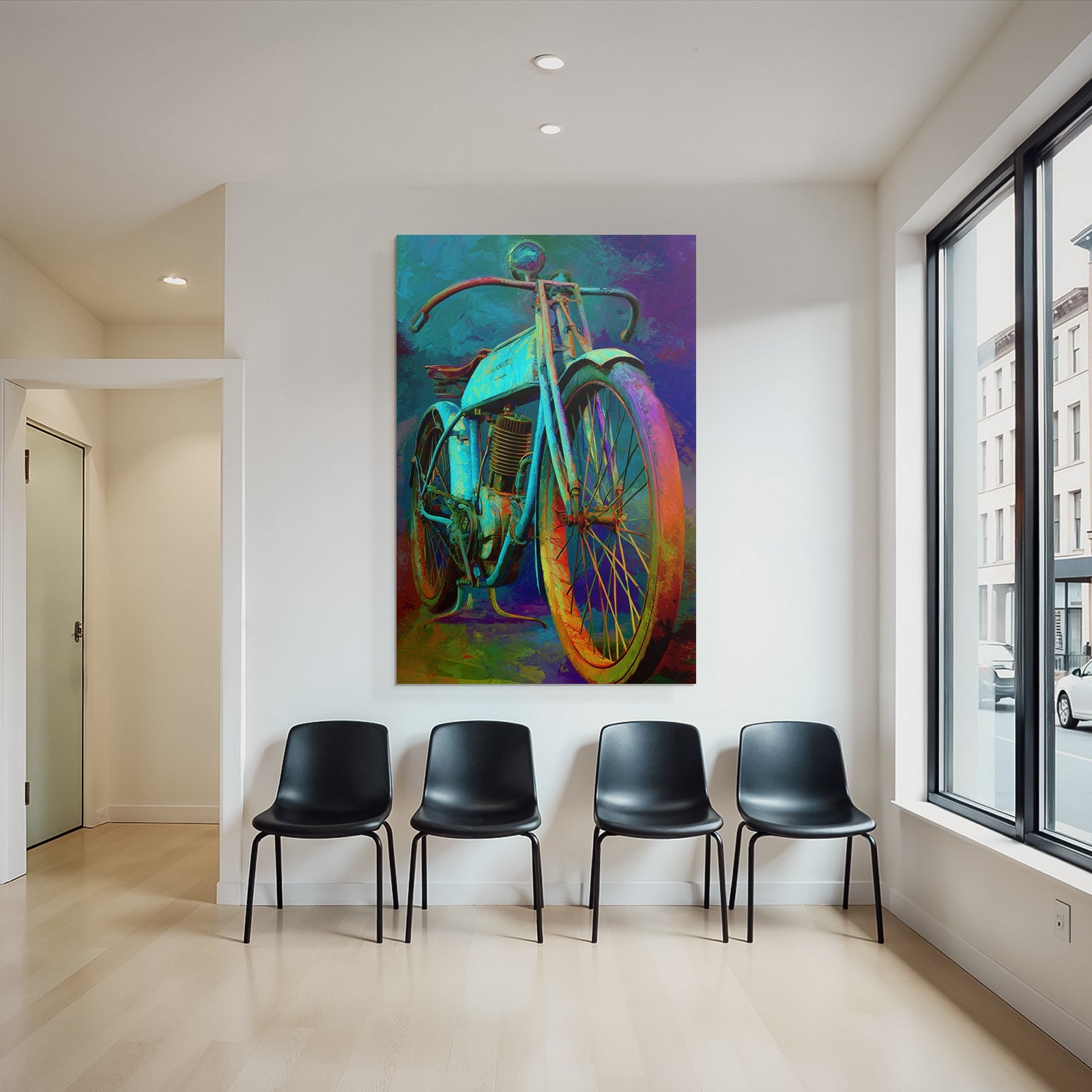 Vintage Motorcycle Abstrakt Kunst Darstellung