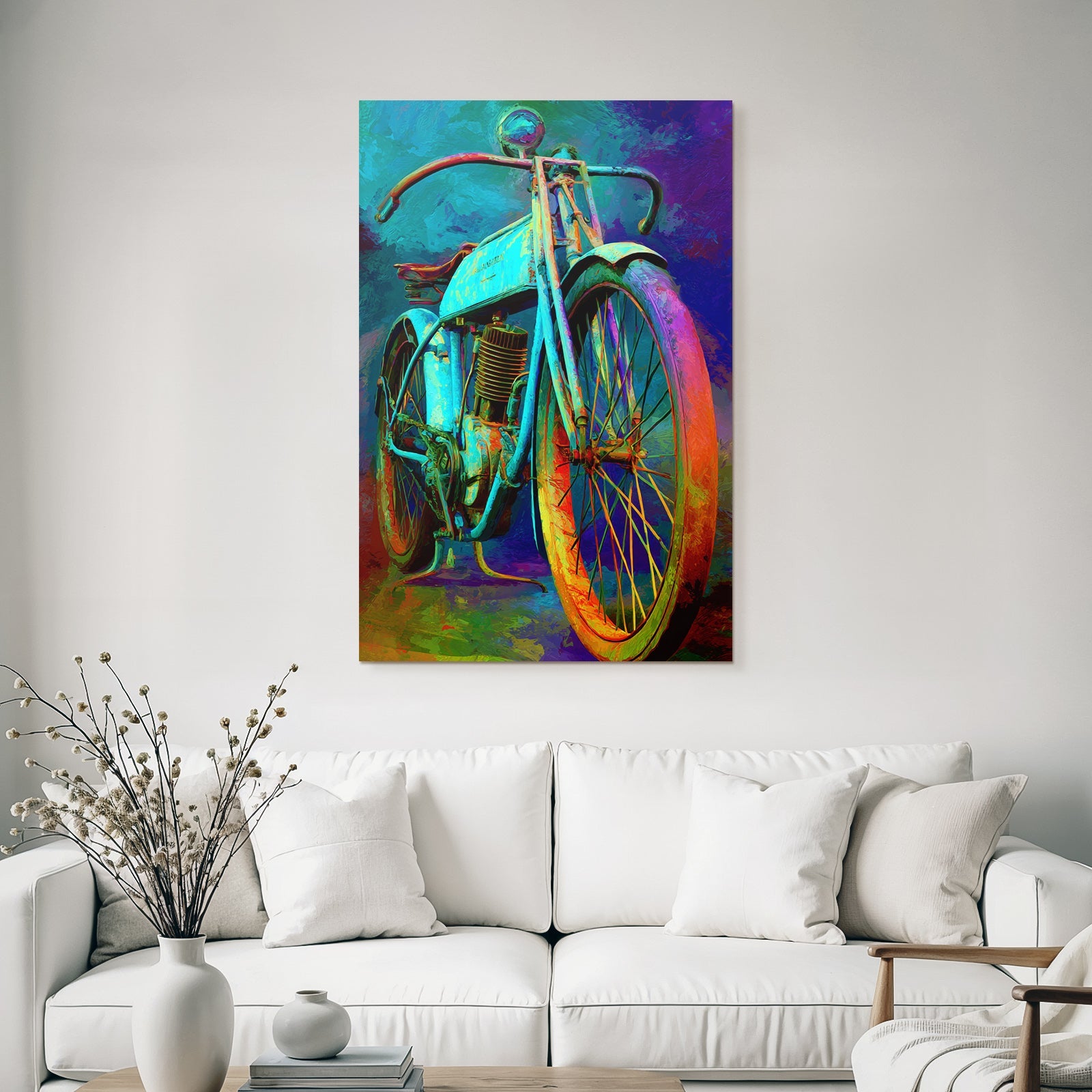 Vintage Motorcycle Abstrakt Kunst Darstellung