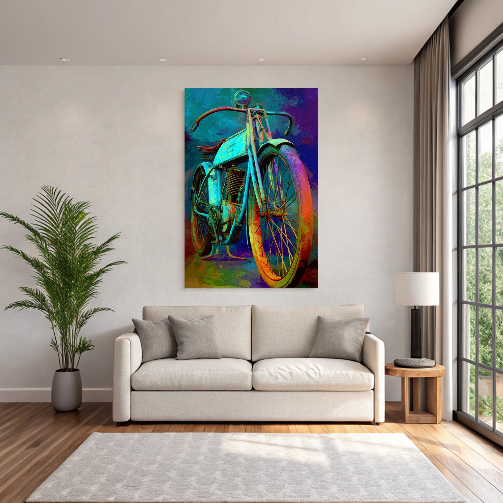 Vintage Motorcycle Abstrakt Kunst Darstellung